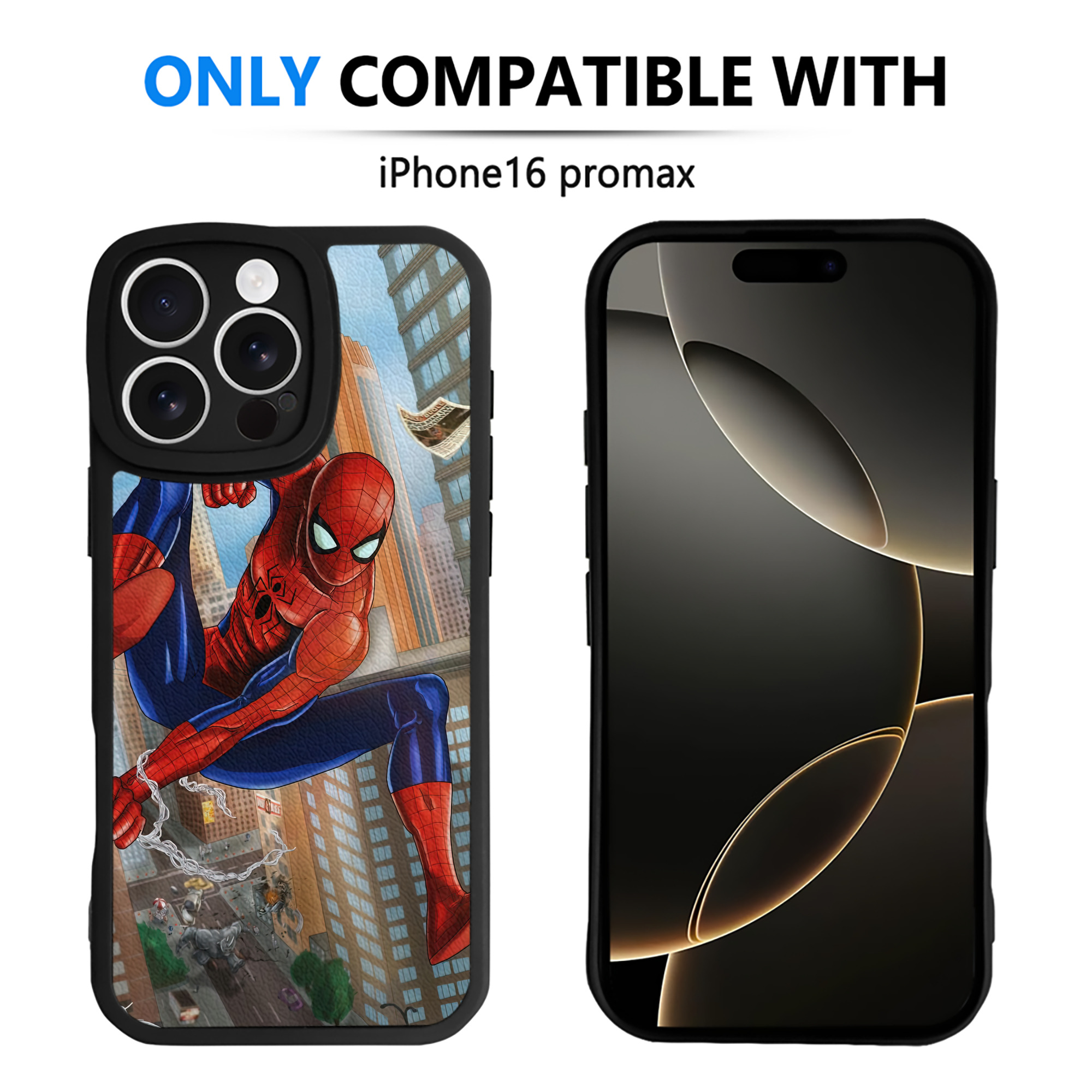 （画像用） Spider Man スパイダーマン 【iPhone 16シリーズ対応】シリコンスマホケース（レザー調） 材質：シリコン